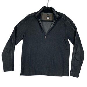 Hugo Boss quarter zip pullover heathered black M